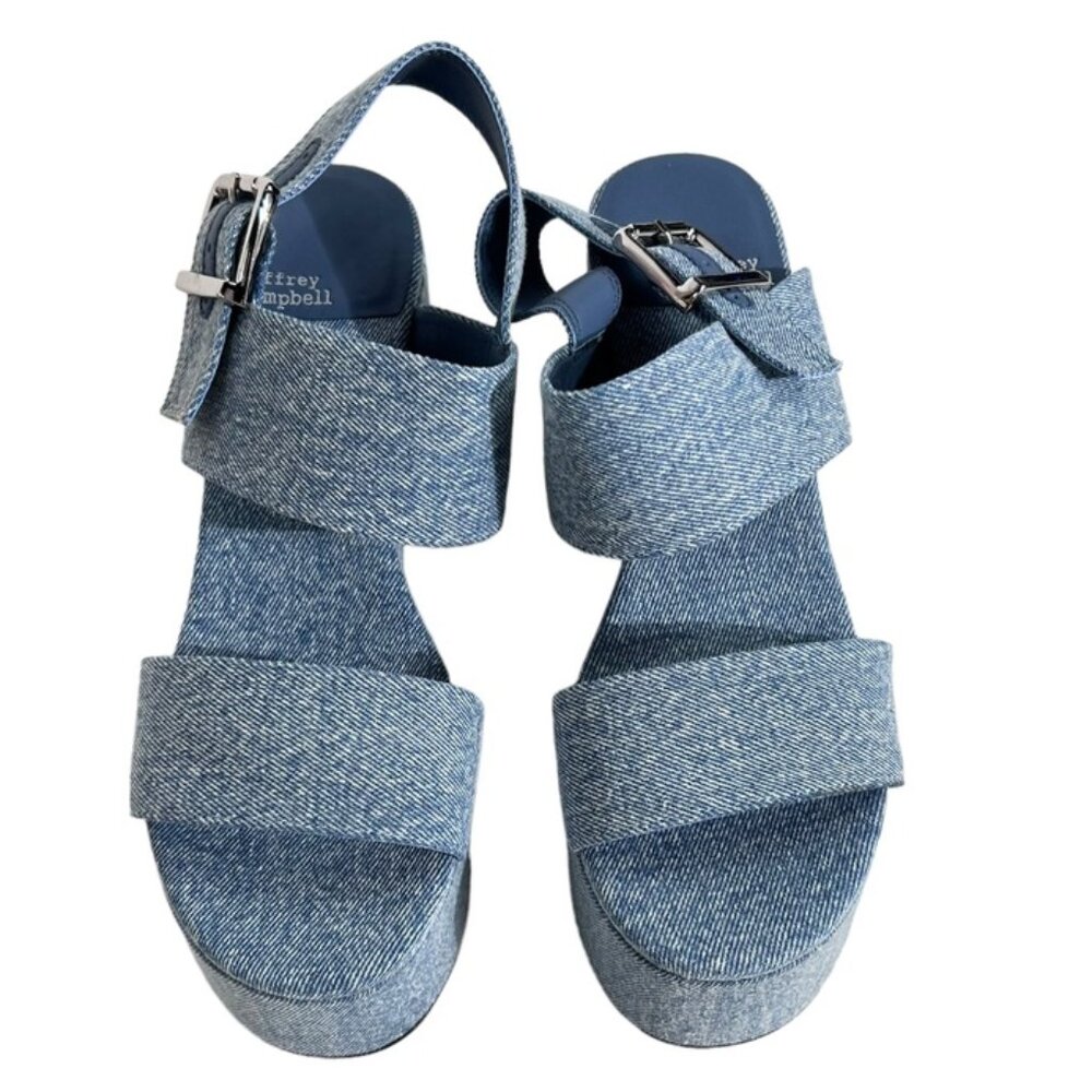 Jeffrey Campbell Moody Platform Sandal in denim blue - Picture 7 of 9